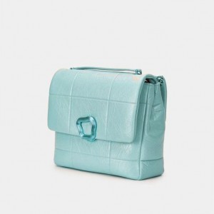 Songmont Large Chocolate Crossbody Bag Turquoise | PHILIPPINES JPLV2