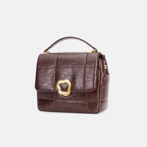 Songmont Medium Chocolate Shoulder Bag Burgundy | PHILIPPINES OMWN4