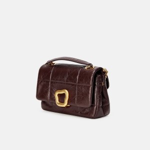 Songmont Small Chocolate Shoulder Bag Burgundy | PHILIPPINES FHPO5