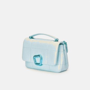 Songmont Small Chocolate Shoulder Bag Light Blue | PHILIPPINES FYWS9