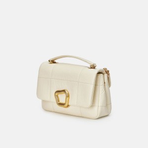 Songmont Small Chocolate Shoulder Bag White | PHILIPPINES PRKW7