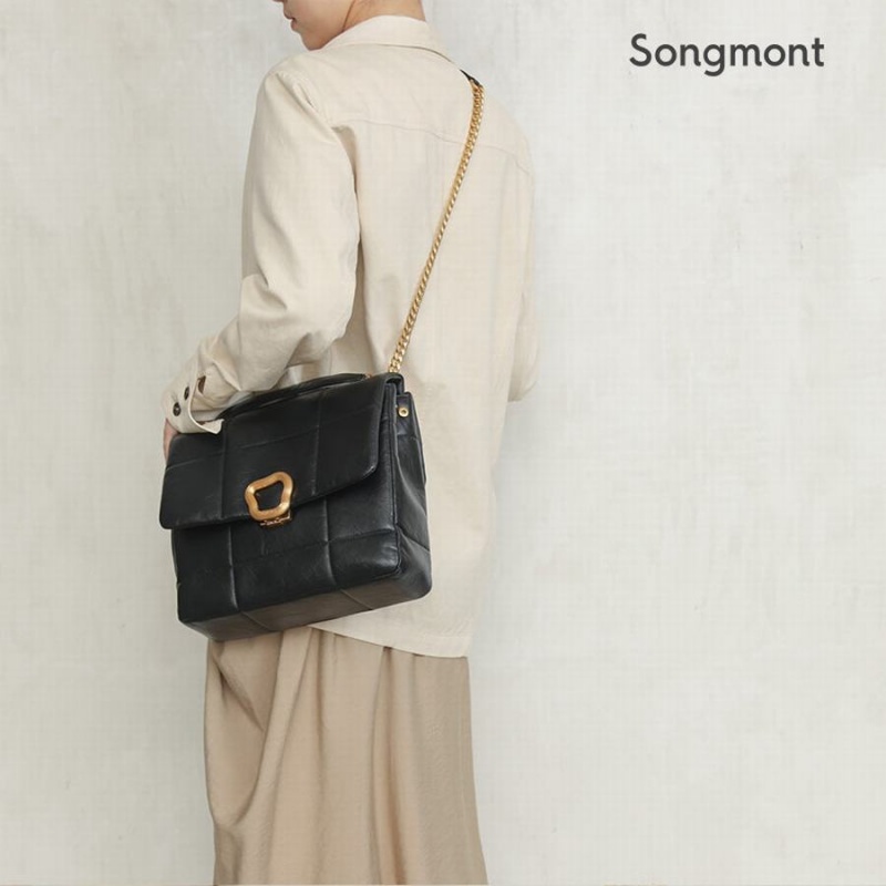 Songmont Large Chocolate Crossbody Bag Black | PHILIPPINES DNXT6