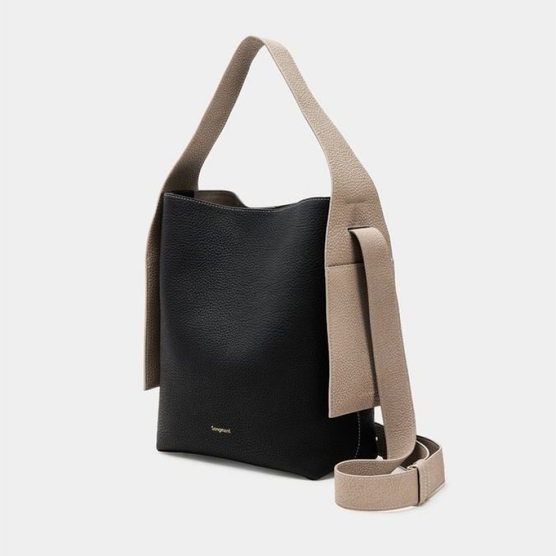 Songmont Medium Drippy Tote Bag Black | PHILIPPINES SOID6