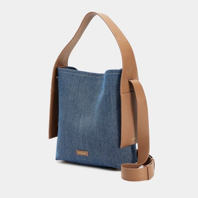 Songmont Medium Drippy Tote Bag Blue | PHILIPPINES IKQY8