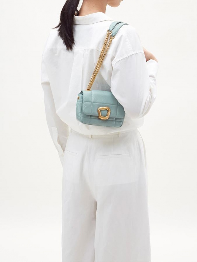 Songmont Mini Chocolate Shoulder Bag Turquoise | PHILIPPINES KISZ6