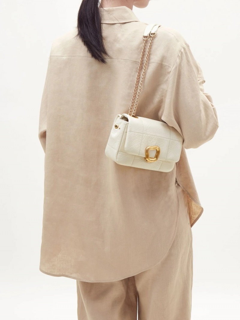 Songmont Small Chocolate Shoulder Bag White | PHILIPPINES PRKW7